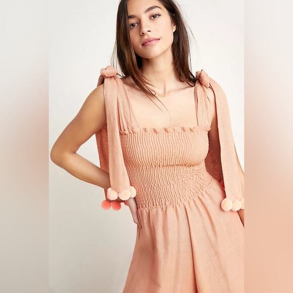 Sundress Pom Jumpsuit Tie Straps Wide Leg Womens Size XS / S - Picture 3 of 9